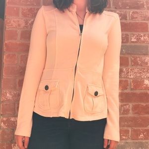 ADORABLE Ruffled Cream Jacket w/ Lace Detail